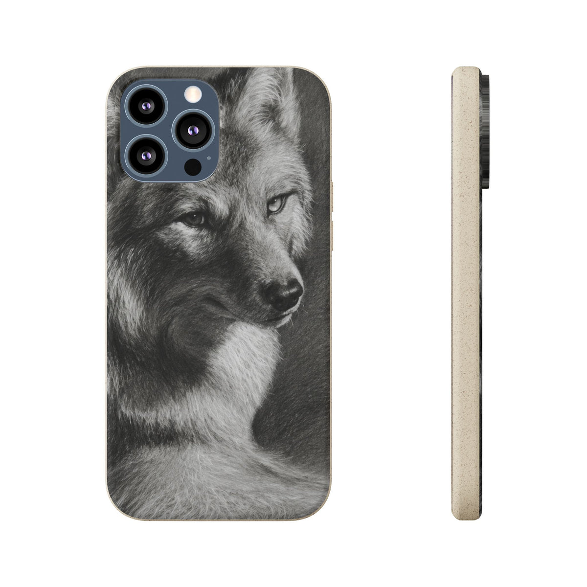 Wolf Portrait Biodegradable Phone Case — Eco-Friendly iPhone Cover