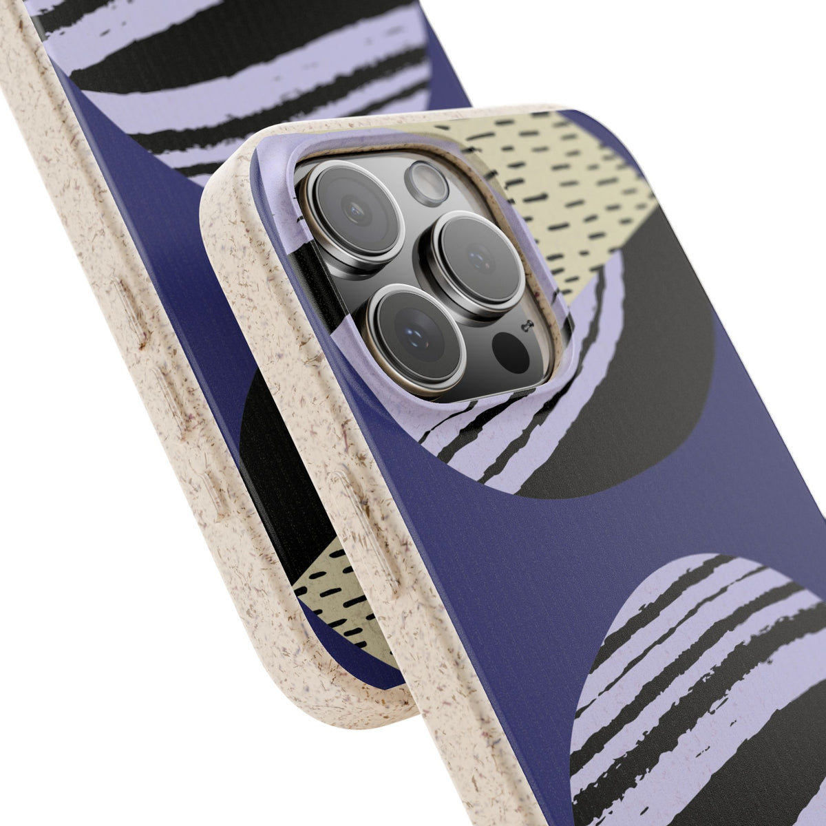 Biodegradable Phone Case — Abstract Striped Circles Eco Cover