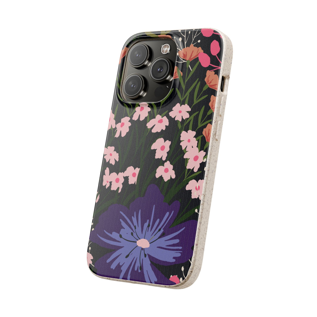 Floral Biodegradable Phone Case — Purple Wildflower Eco Phone Cover