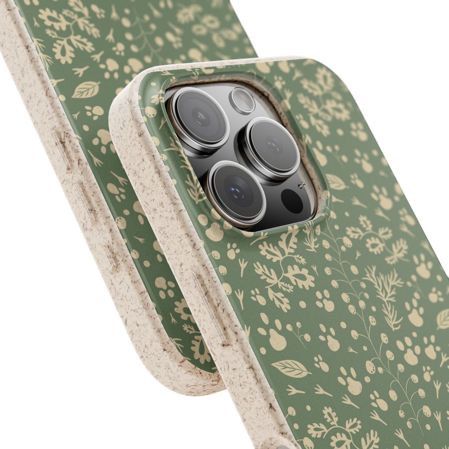 Biodegradable Floral Phone Case — Eco-Friendly Pleasant Green Wildflower Protection