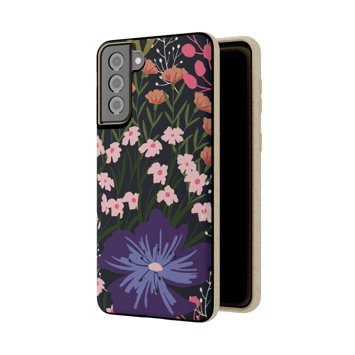 Floral Biodegradable Phone Case — Purple Wildflower Eco Phone Cover