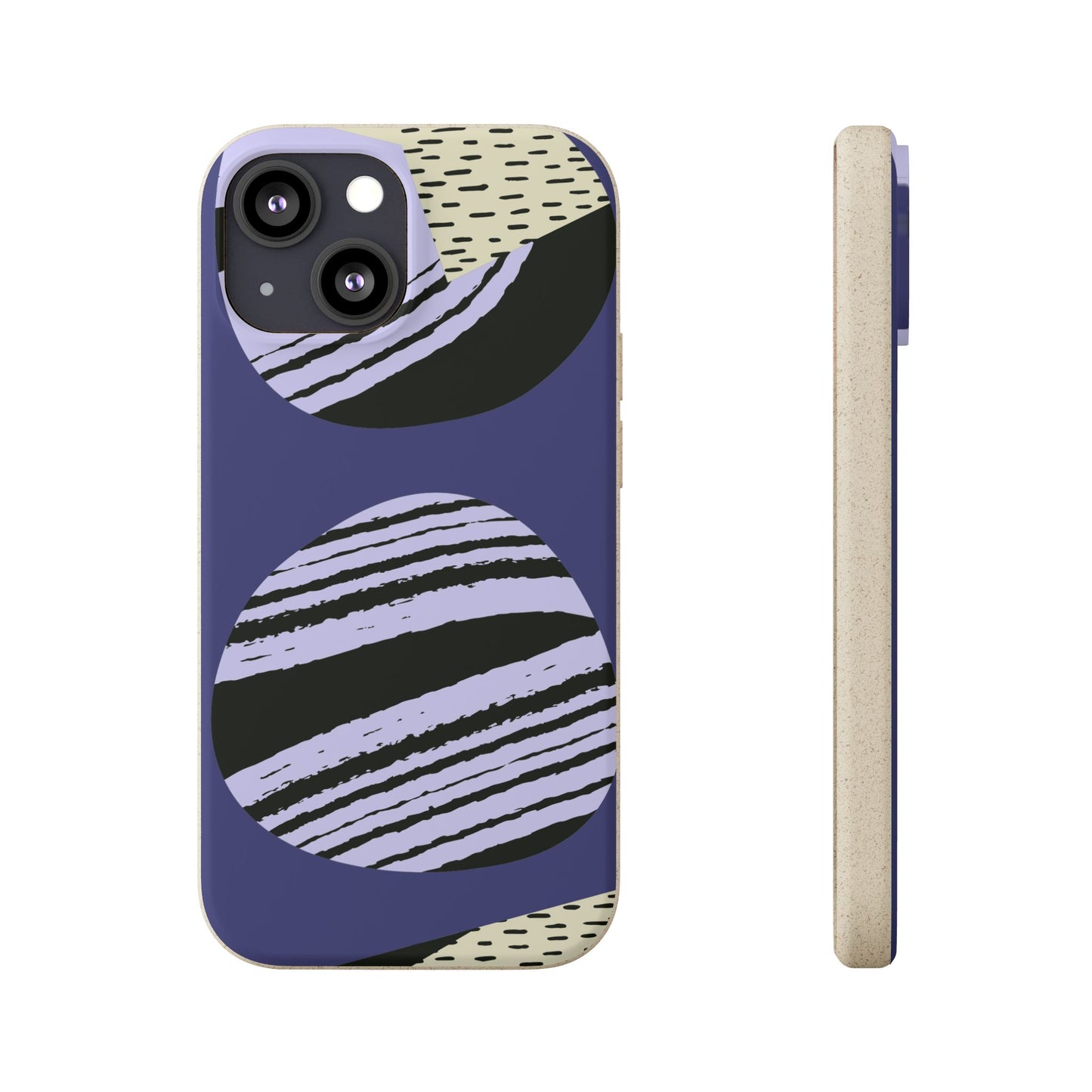 Biodegradable Phone Case — Abstract Striped Circles Eco Cover