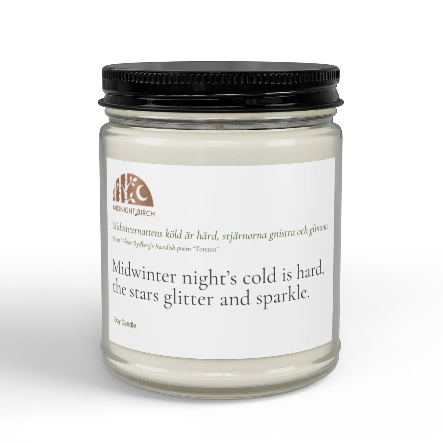 VINTERRO Soy Candle —“The stars glitter and sparkle.” (4oz & 9oz) Comfort Spice, Fresh Balsam, or Unscented.
