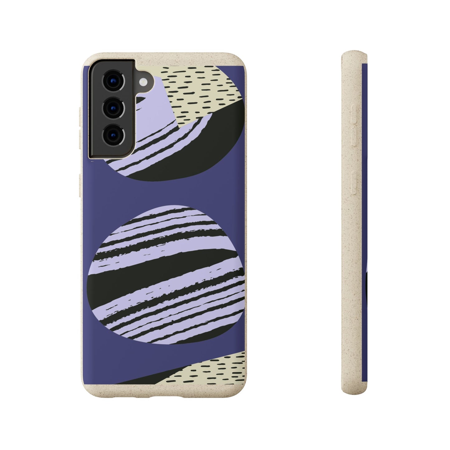 Biodegradable Phone Case — Abstract Striped Circles Eco Cover
