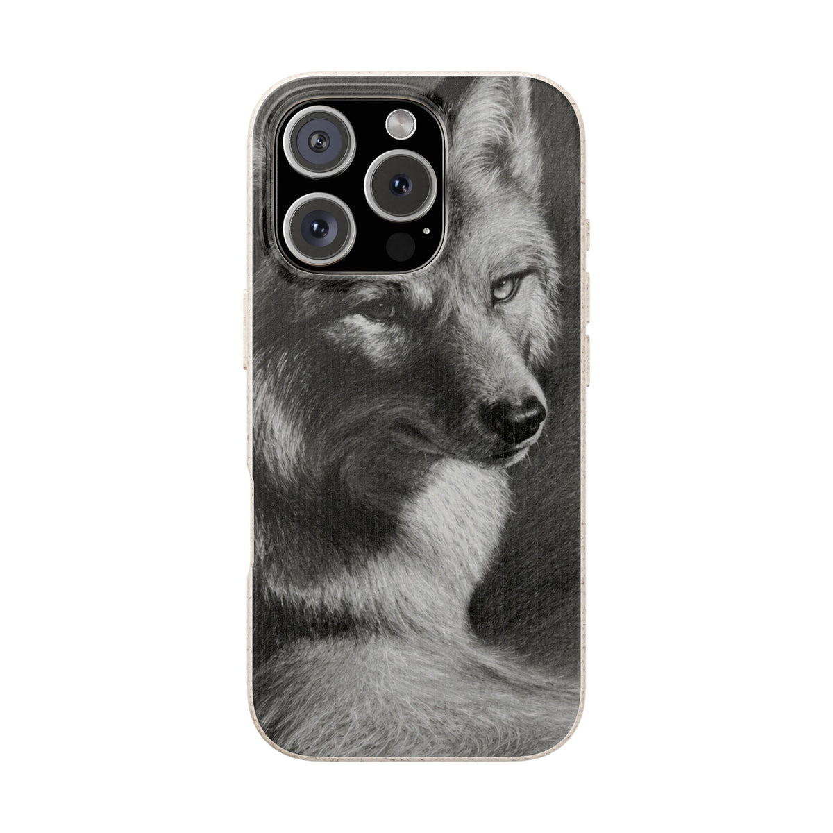 Wolf Portrait Biodegradable Phone Case — Eco-Friendly iPhone Cover