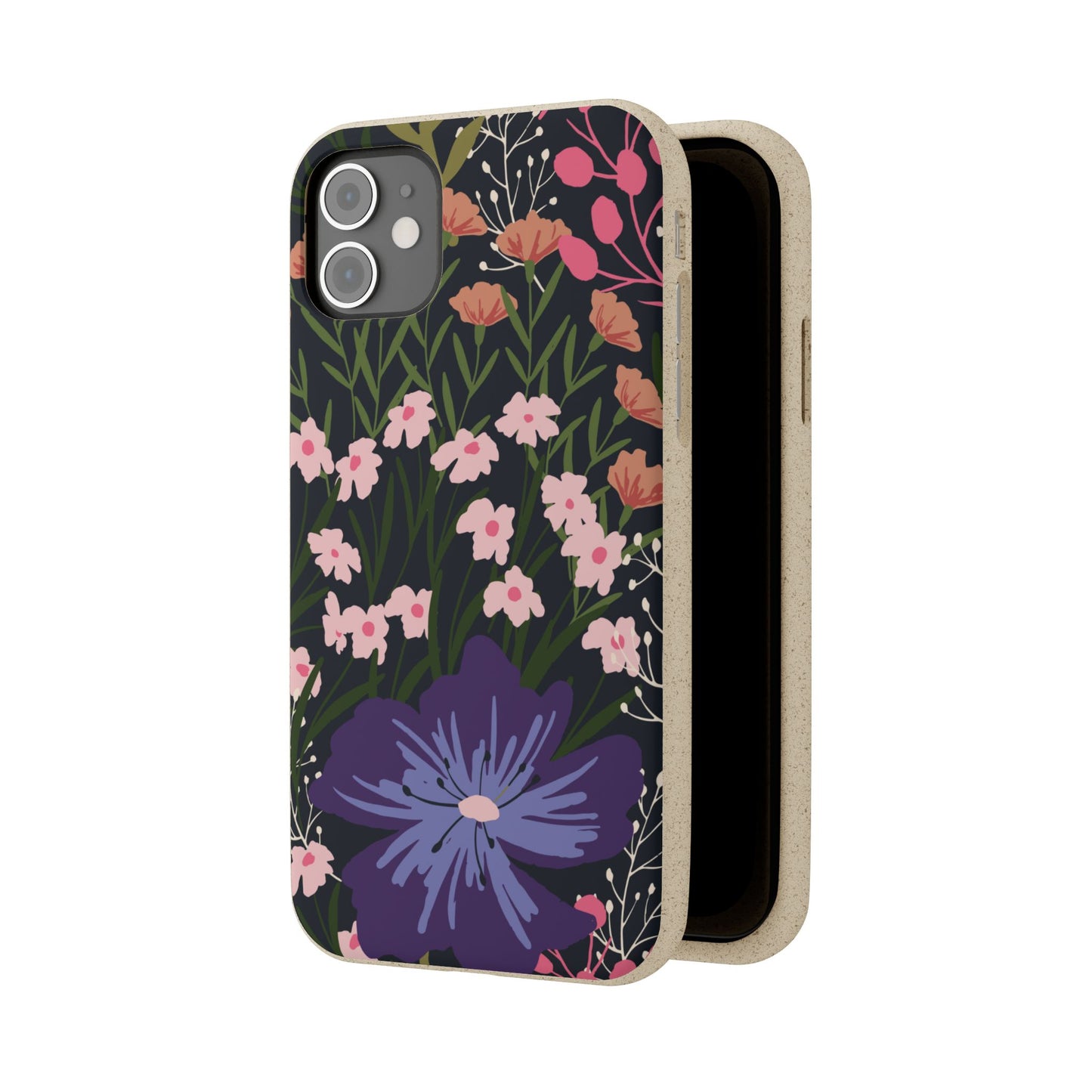 Floral Biodegradable Phone Case — Purple Wildflower Eco Phone Cover