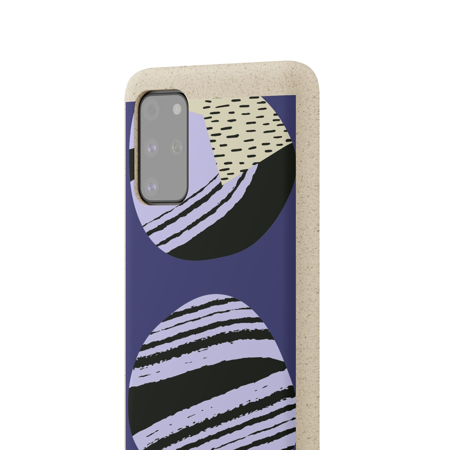 Biodegradable Phone Case — Abstract Striped Circles Eco Cover