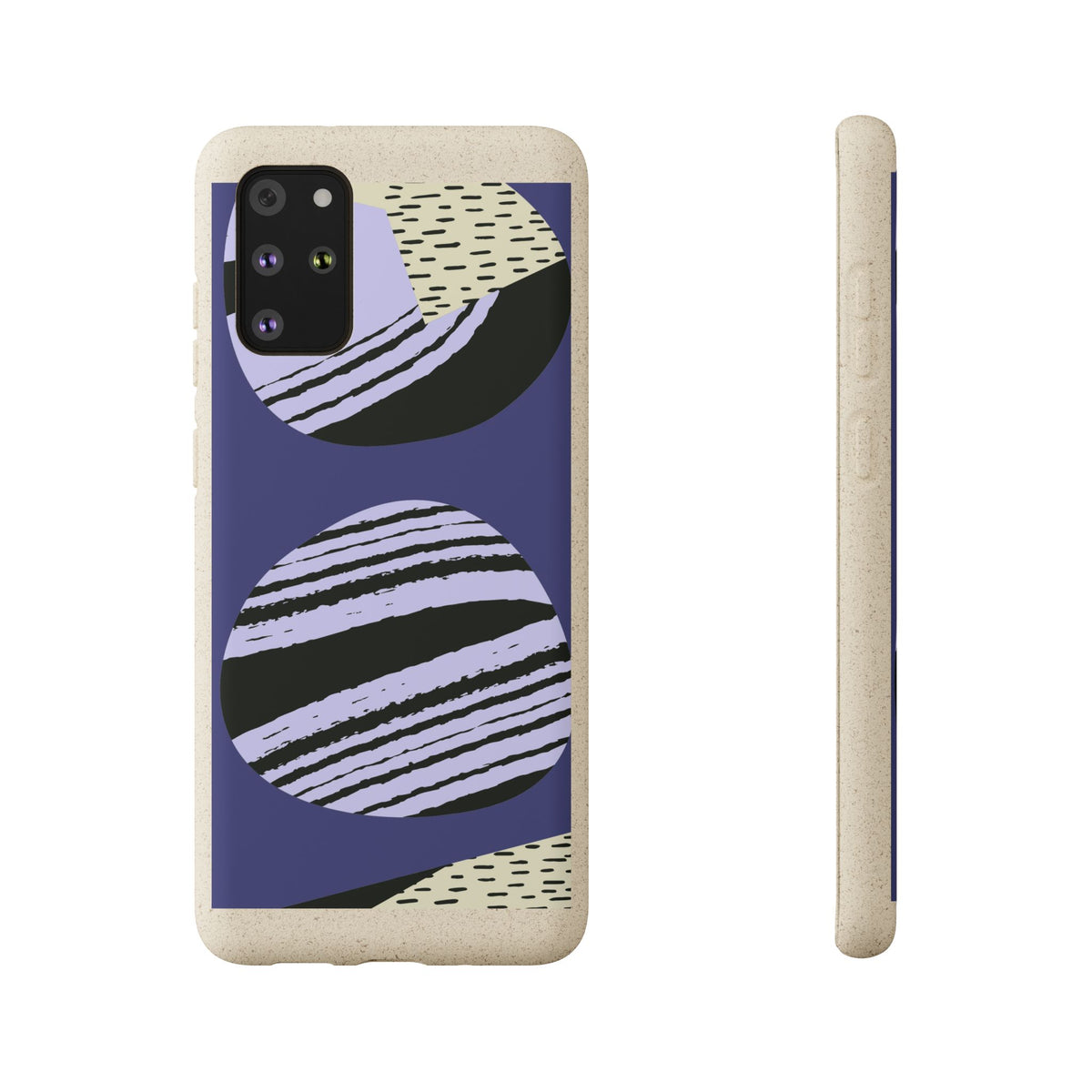 Biodegradable Phone Case — Abstract Striped Circles Eco Cover