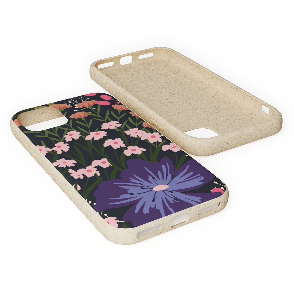Floral Biodegradable Phone Case — Purple Wildflower Eco Phone Cover