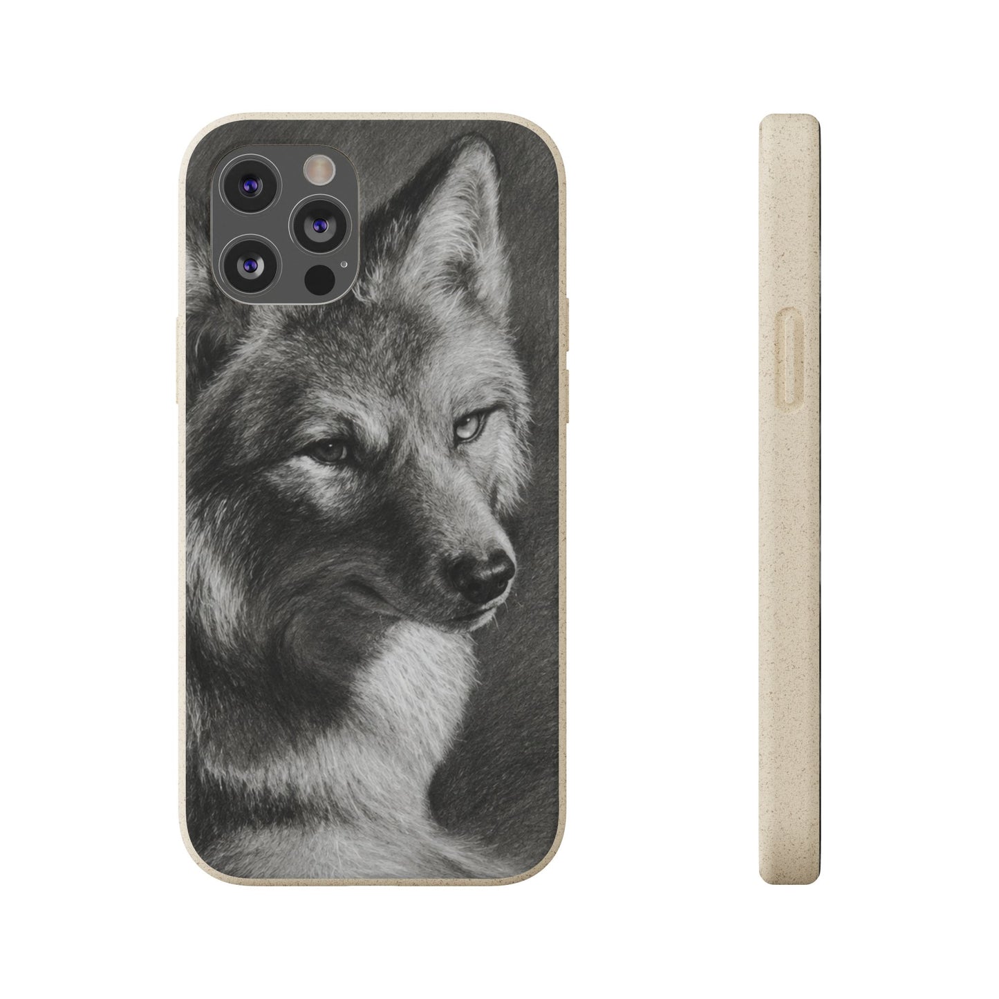 Wolf Portrait Biodegradable Phone Case — Eco-Friendly iPhone Cover