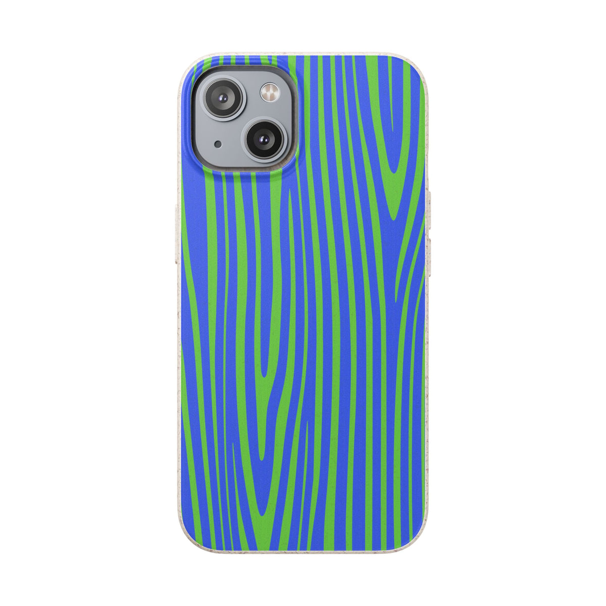 Eco Woodgrain Phone Case — Biodegradable Blue & Green Pattern