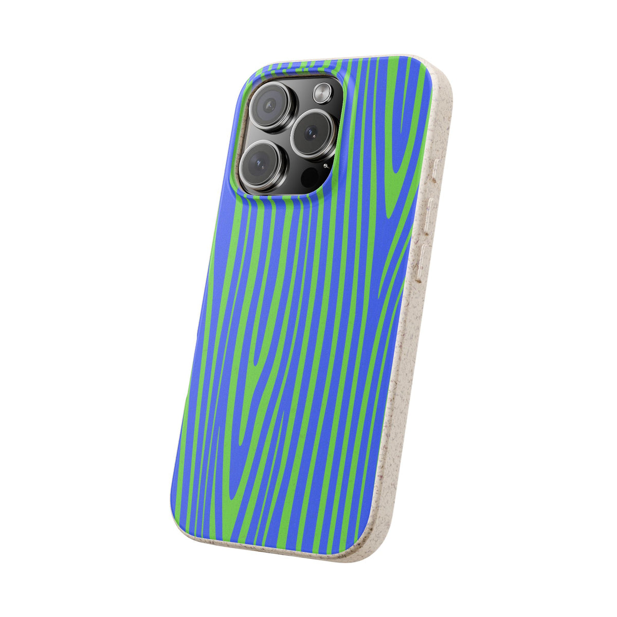 Eco Woodgrain Phone Case — Biodegradable Blue & Green Pattern