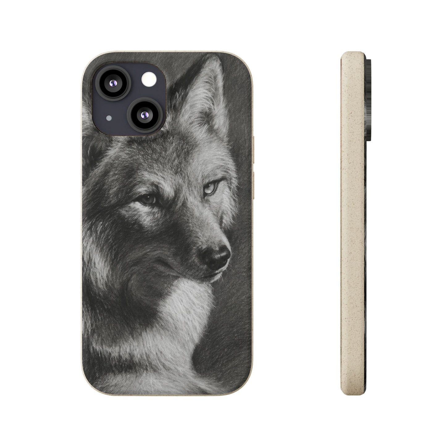 Wolf Portrait Biodegradable Phone Case — Eco-Friendly iPhone Cover