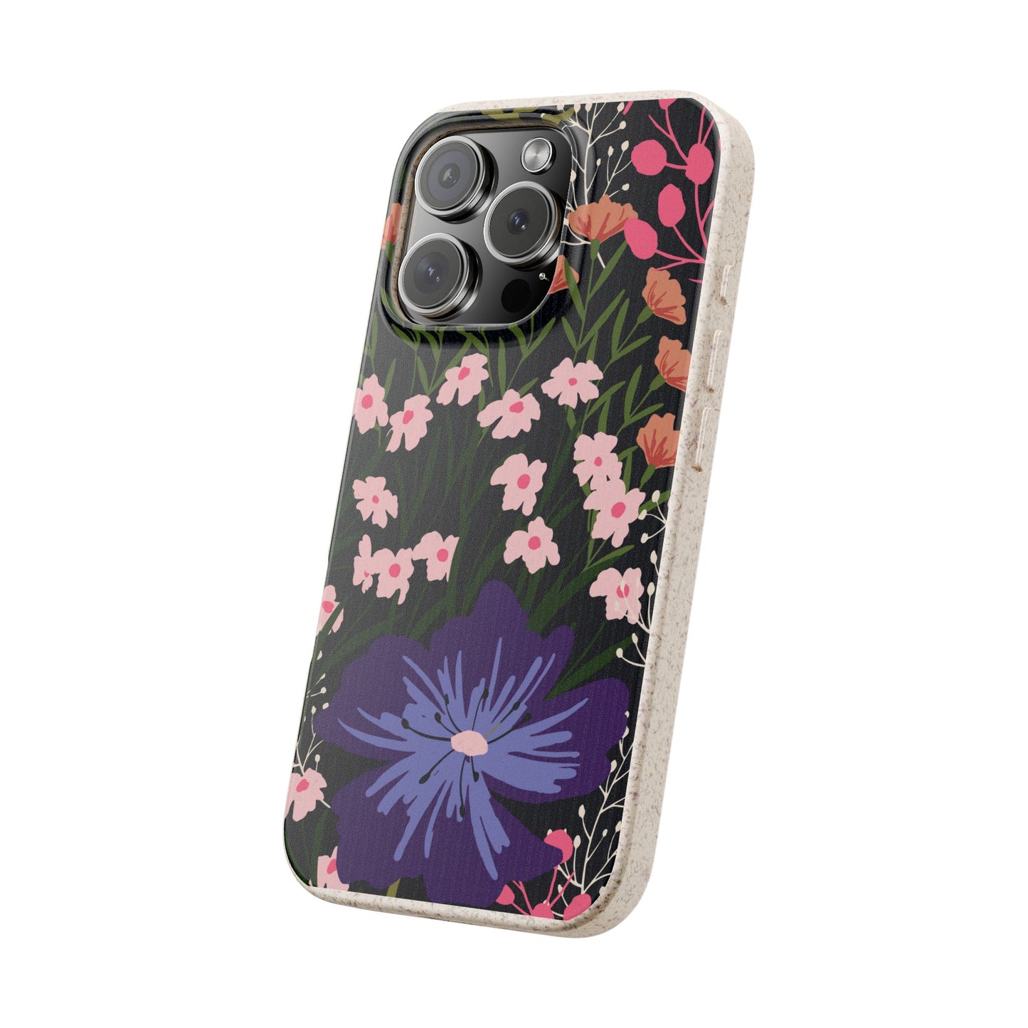 Floral Biodegradable Phone Case — Purple Wildflower Eco Phone Cover