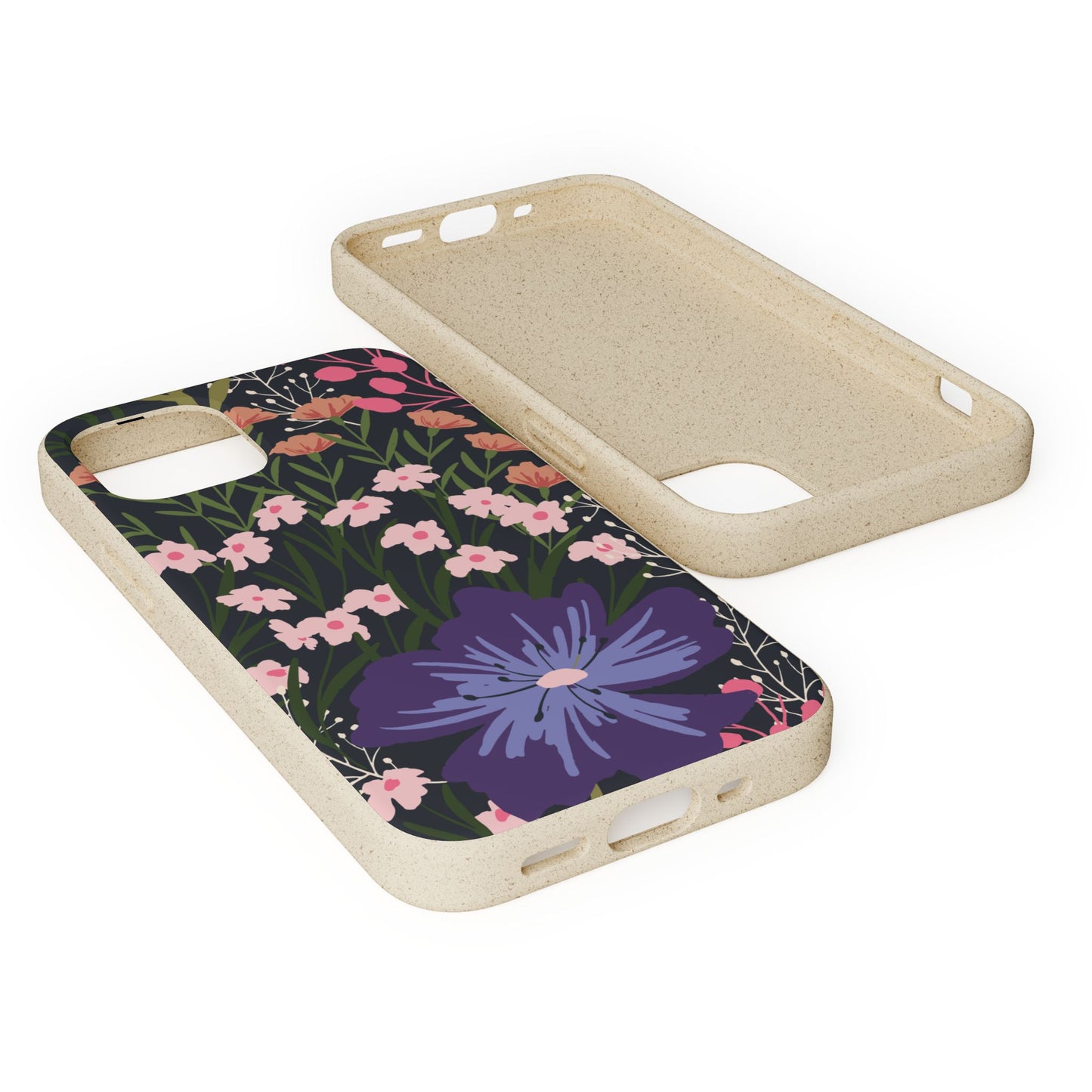 Floral Biodegradable Phone Case — Purple Wildflower Eco Phone Cover