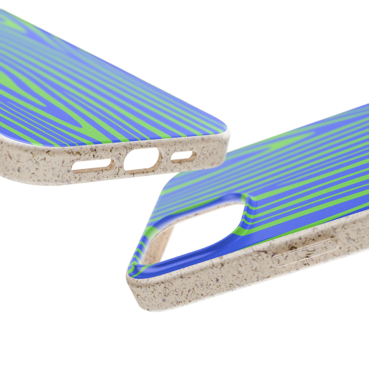 Eco Woodgrain Phone Case — Biodegradable Blue & Green Pattern