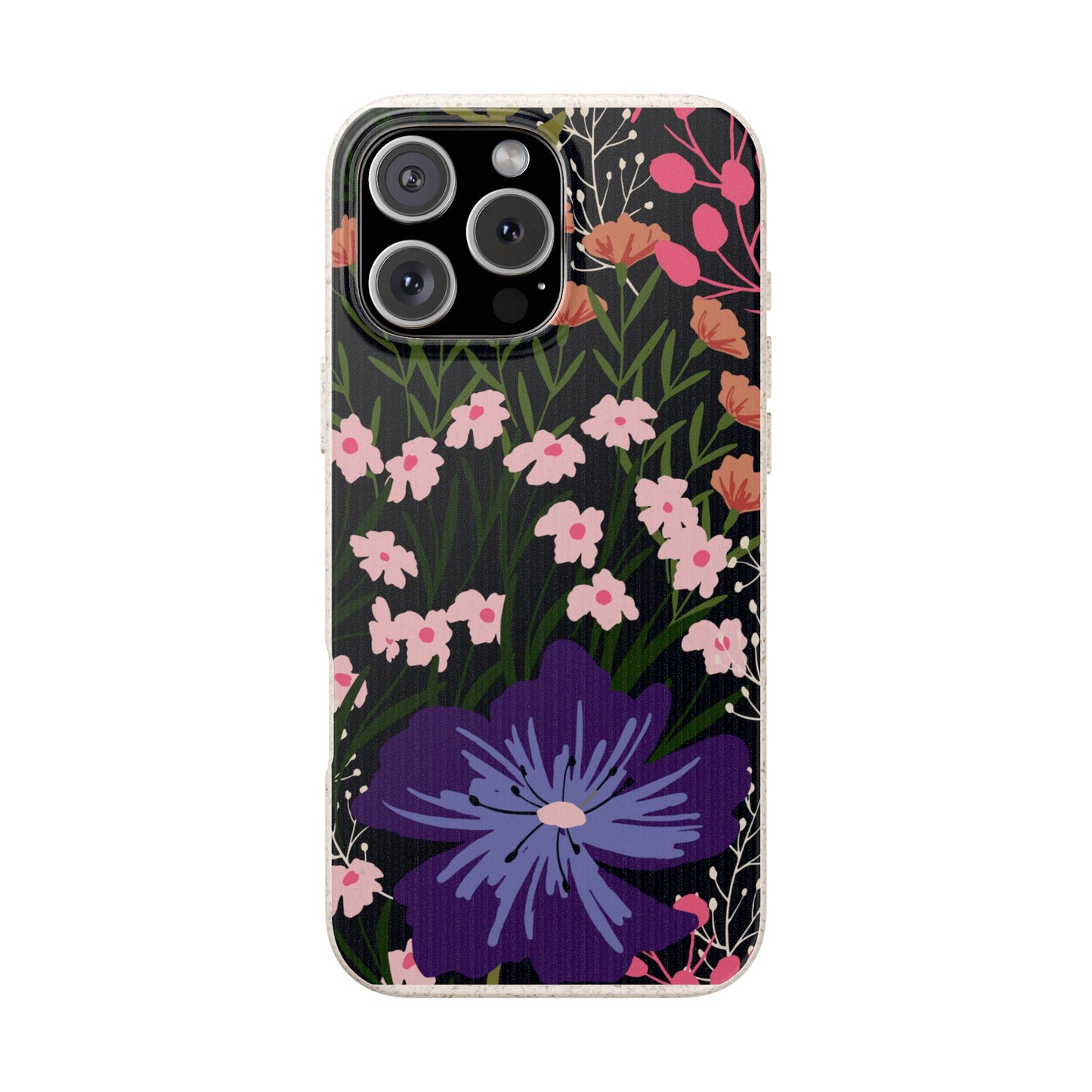 Floral Biodegradable Phone Case — Purple Wildflower Eco Phone Cover
