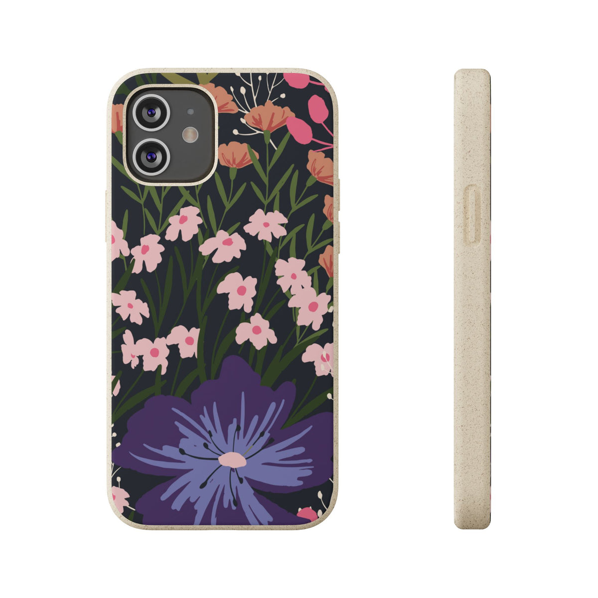 Floral Biodegradable Phone Case — Purple Wildflower Eco Phone Cover