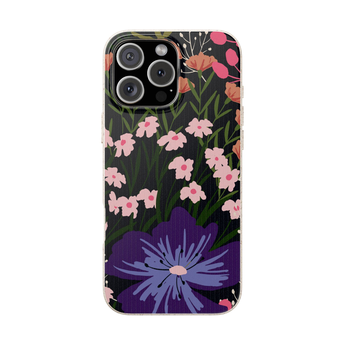 Floral Biodegradable Phone Case — Purple Wildflower Eco Phone Cover