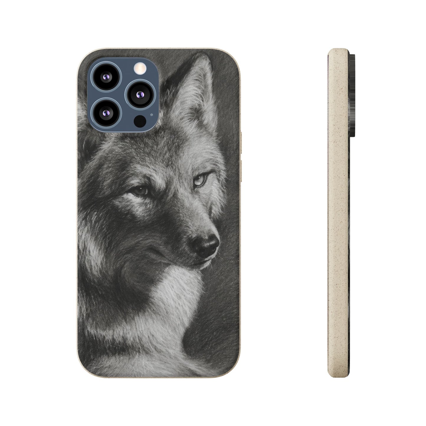 Wolf Portrait Biodegradable Phone Case — Eco-Friendly iPhone Cover