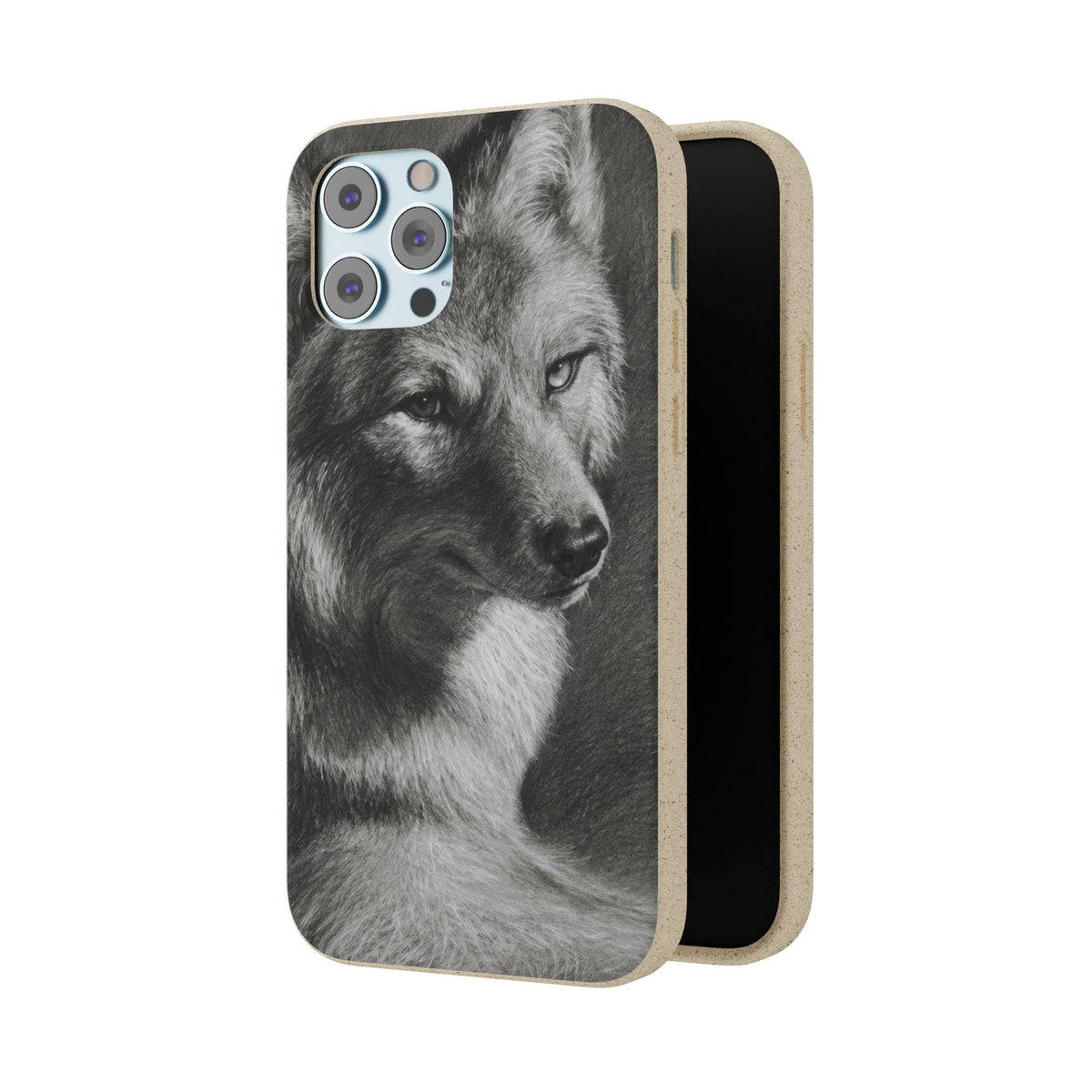 Wolf Portrait Biodegradable Phone Case — Eco-Friendly iPhone Cover