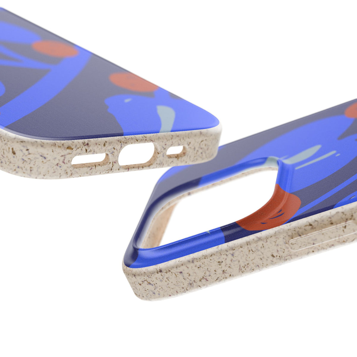 Biodegradable Phone Case — Bold Blue Abstract Floral Berry Design