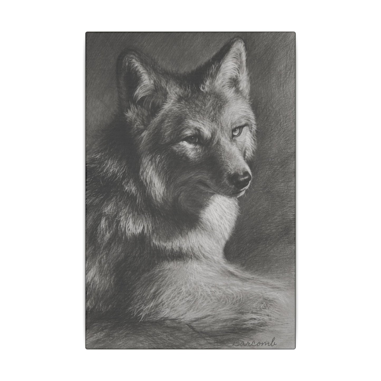 Gray Wolf Portrait Canvas — Realistic Wildlife Wall Art (Matte Stretched)