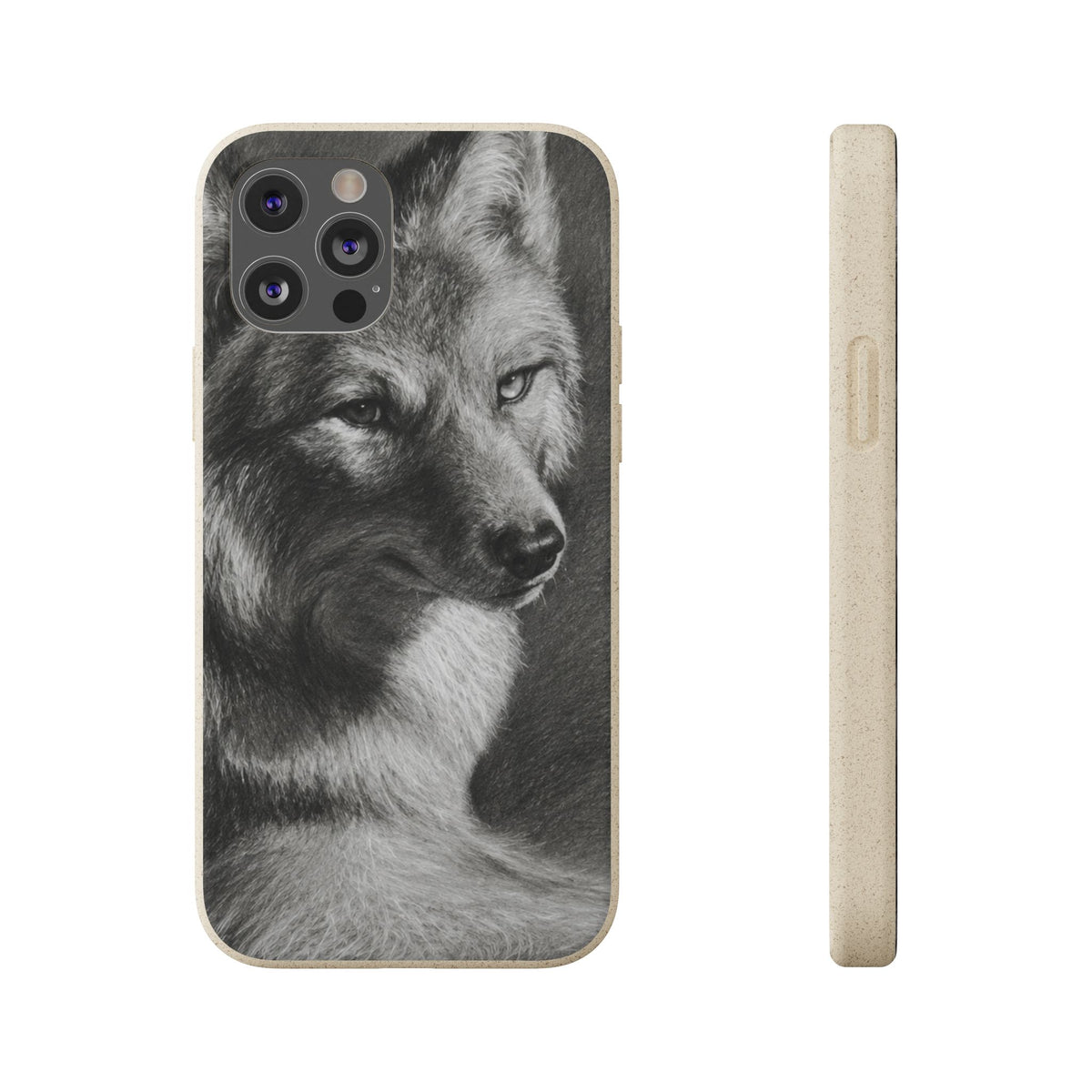 Wolf Portrait Biodegradable Phone Case — Eco-Friendly iPhone Cover