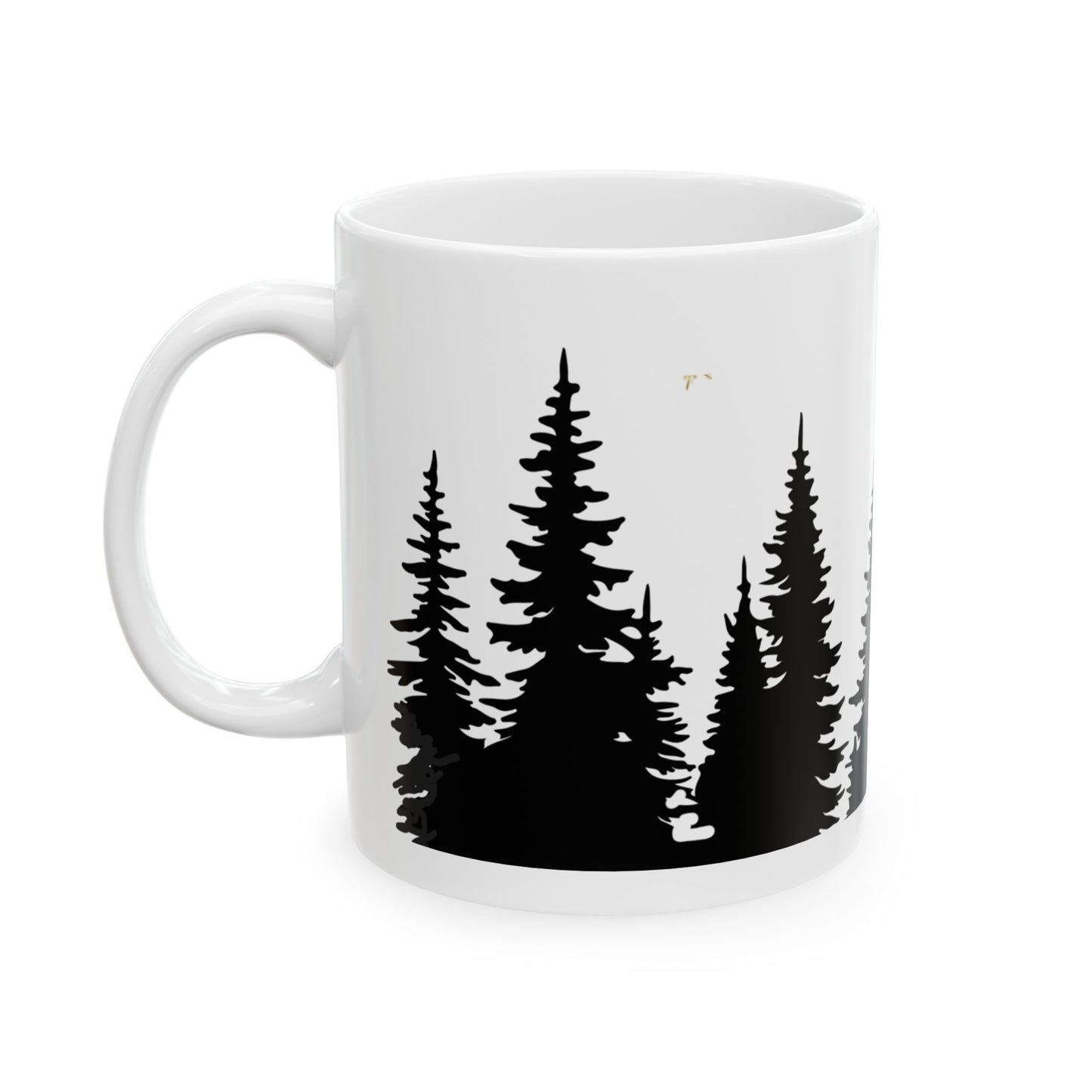 Ceramic Mug - Evergreen Forest Silhouette Coffee Cup (11oz, 15oz)