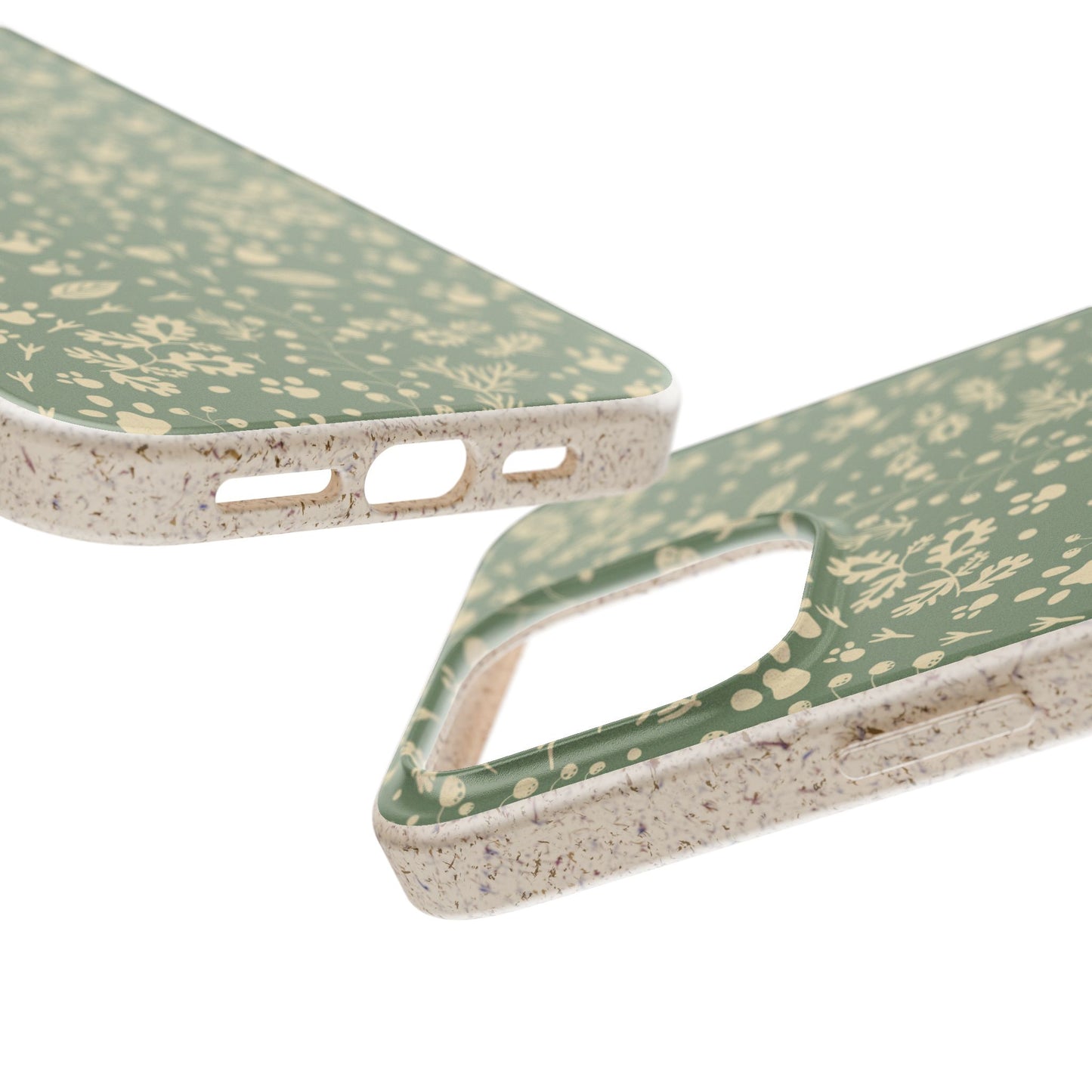 Biodegradable Floral Phone Case — Eco-Friendly Pleasant Green Wildflower Protection