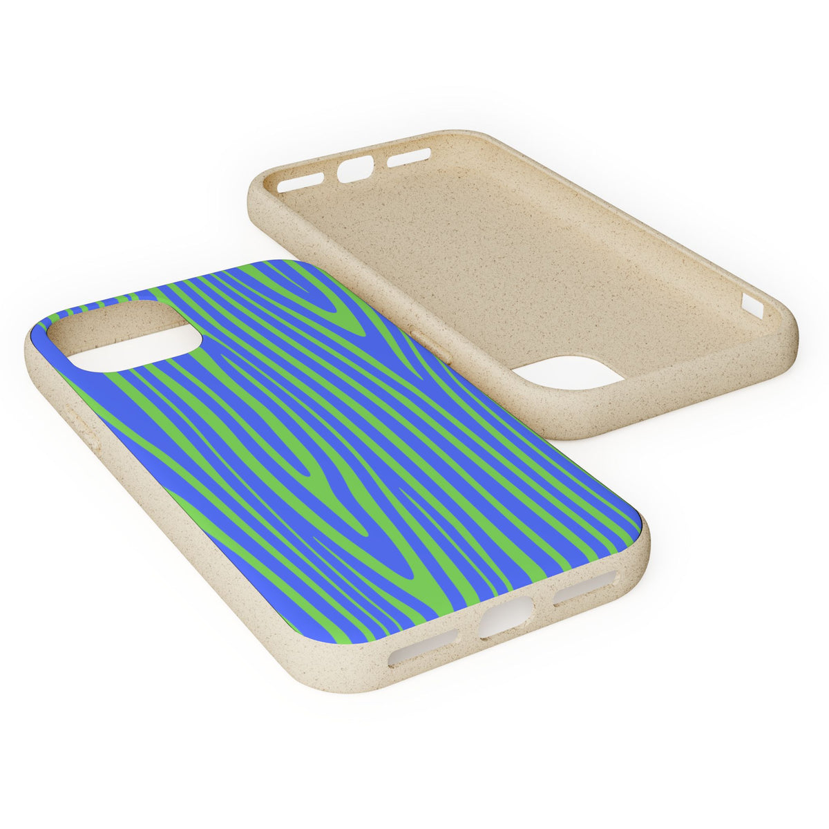 Eco Woodgrain Phone Case — Biodegradable Blue & Green Pattern