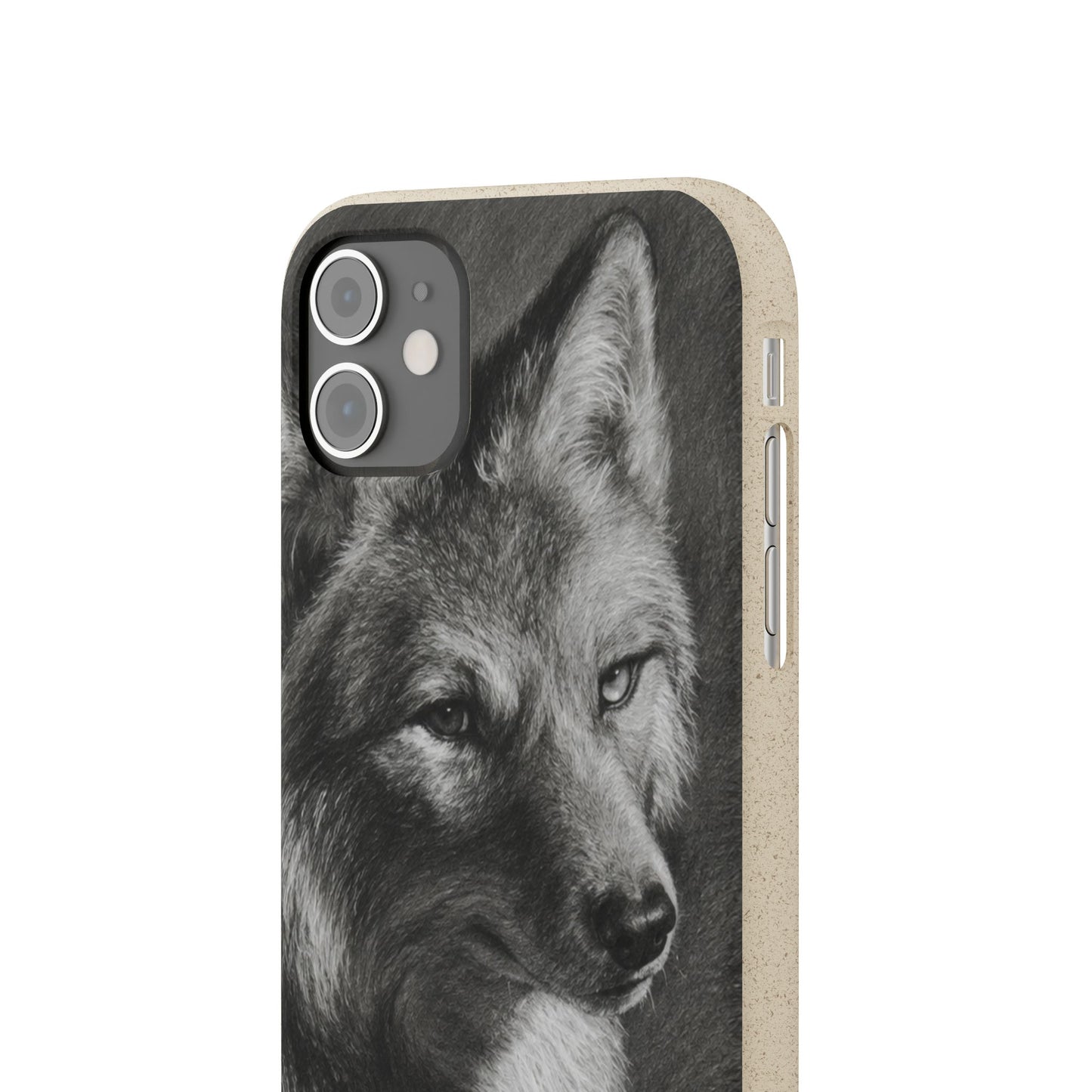 Wolf Portrait Biodegradable Phone Case — Eco-Friendly iPhone Cover