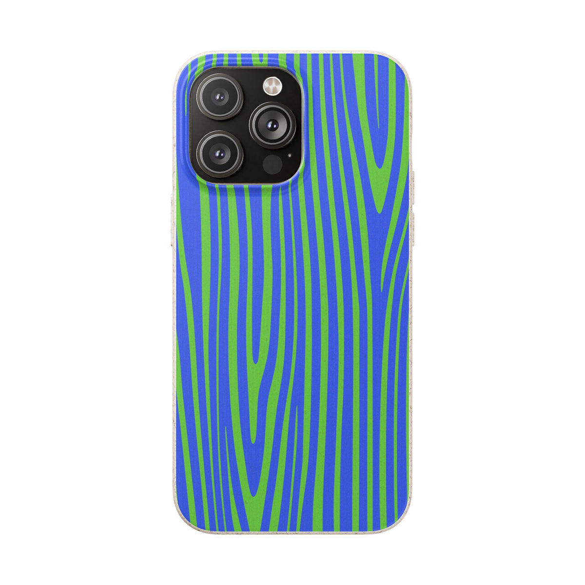 Eco Woodgrain Phone Case — Biodegradable Blue & Green Pattern