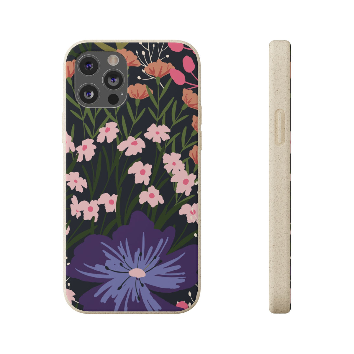 Floral Biodegradable Phone Case — Purple Wildflower Eco Phone Cover