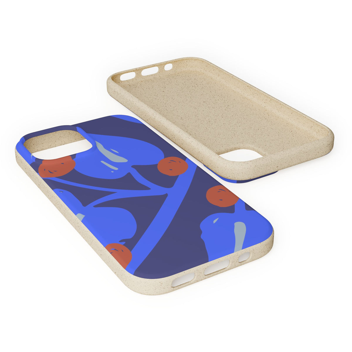 Biodegradable Phone Case — Bold Blue Abstract Floral Berry Design