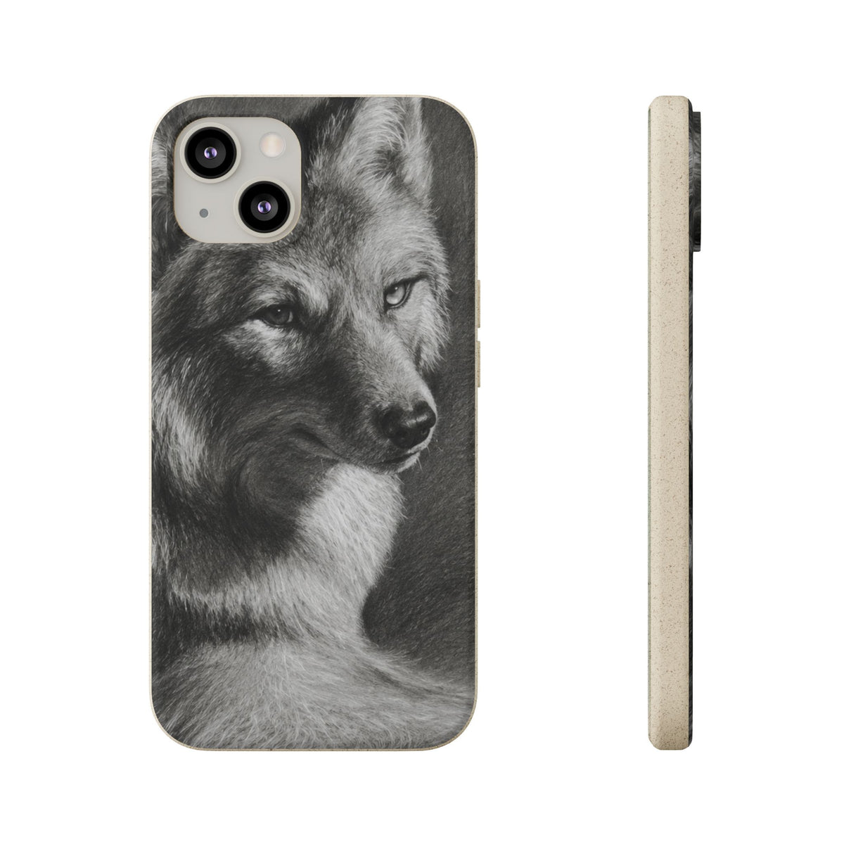Wolf Portrait Biodegradable Phone Case — Eco-Friendly iPhone Cover