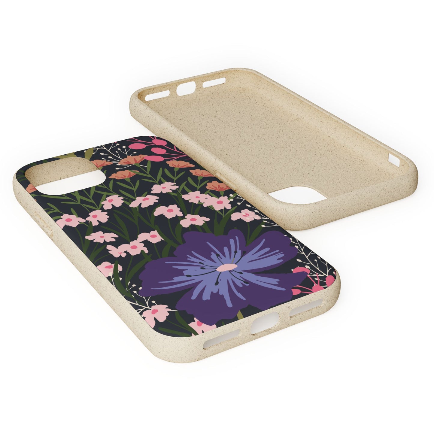 Floral Biodegradable Phone Case — Purple Wildflower Eco Phone Cover