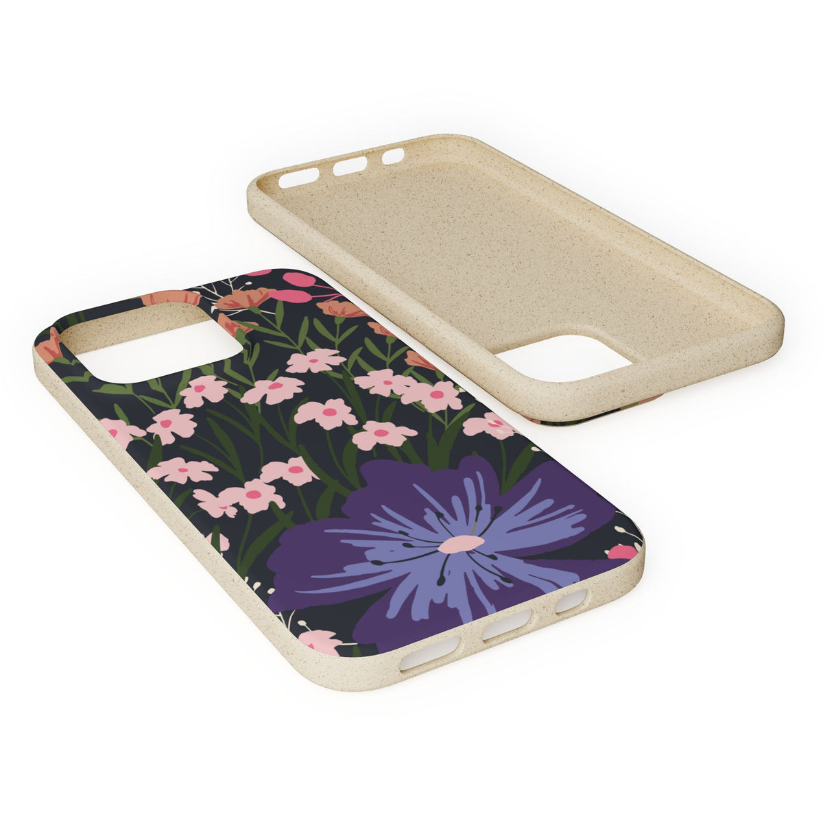 Floral Biodegradable Phone Case — Purple Wildflower Eco Phone Cover