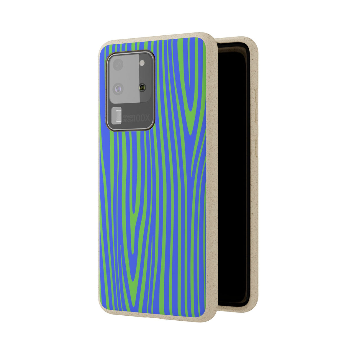 Eco Woodgrain Phone Case — Biodegradable Blue & Green Pattern