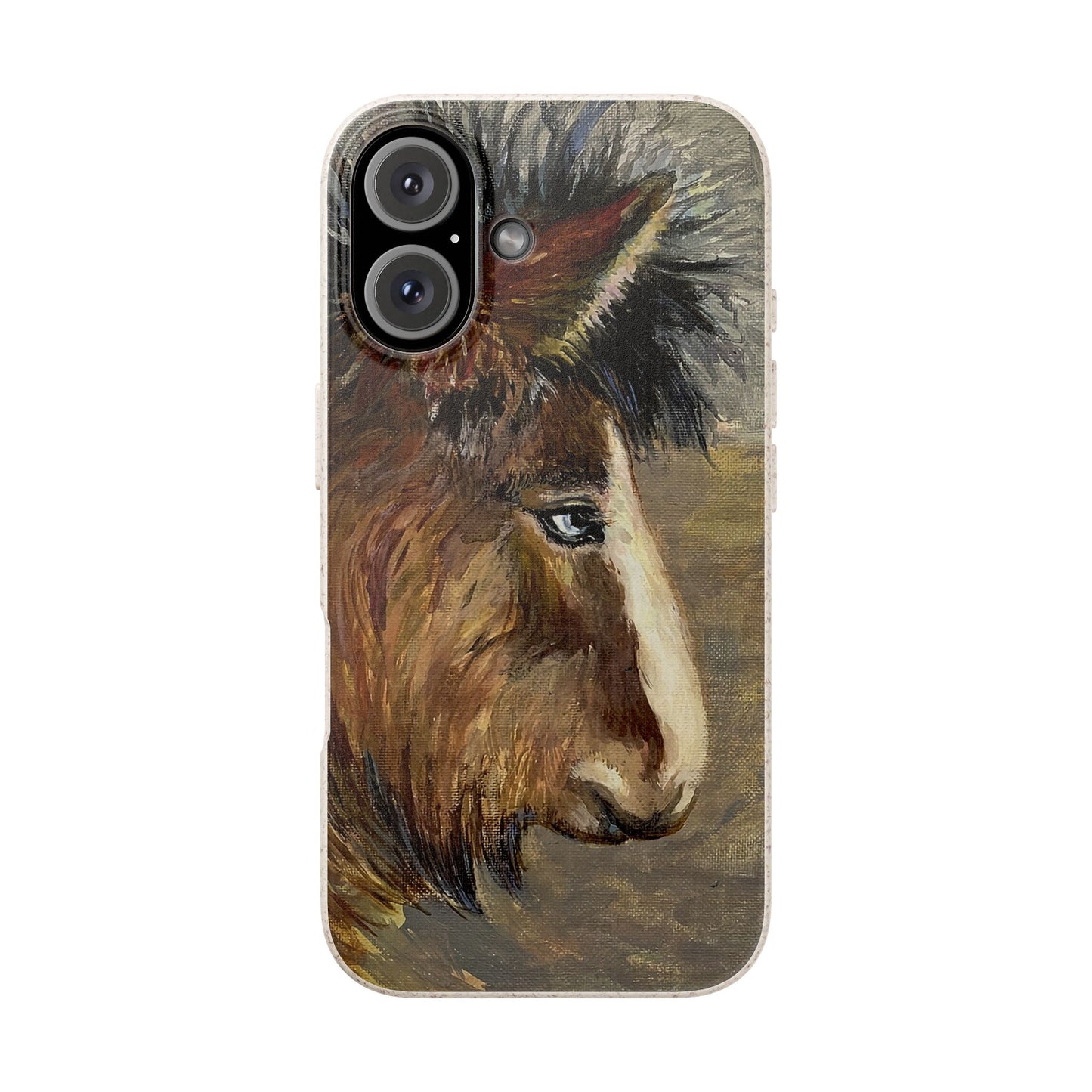 Biodegradable Phone Case — Rustic Icelandic Horse Portrait Eco-Friendly iPhone Cover