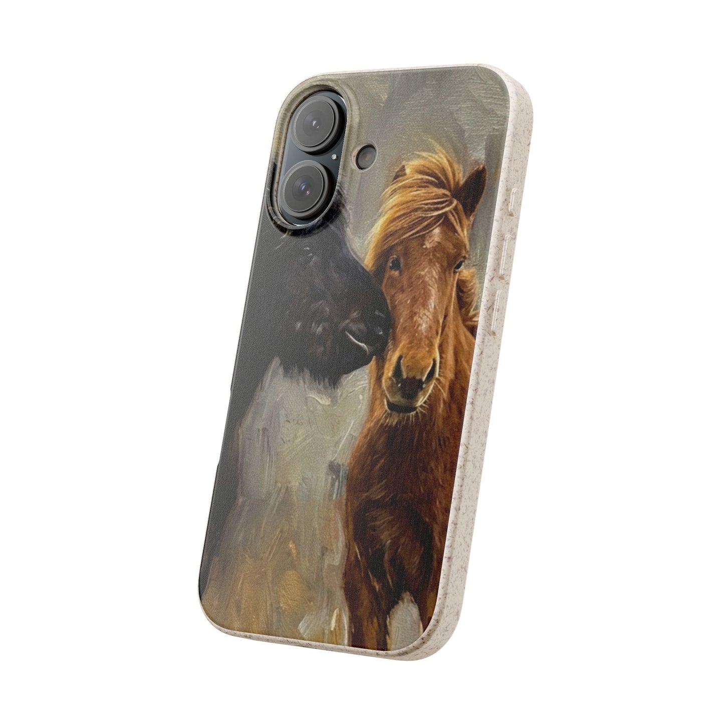 Biodegradable Phone Case — Icelandic Horse Art Eco-Friendly iPhone Cover