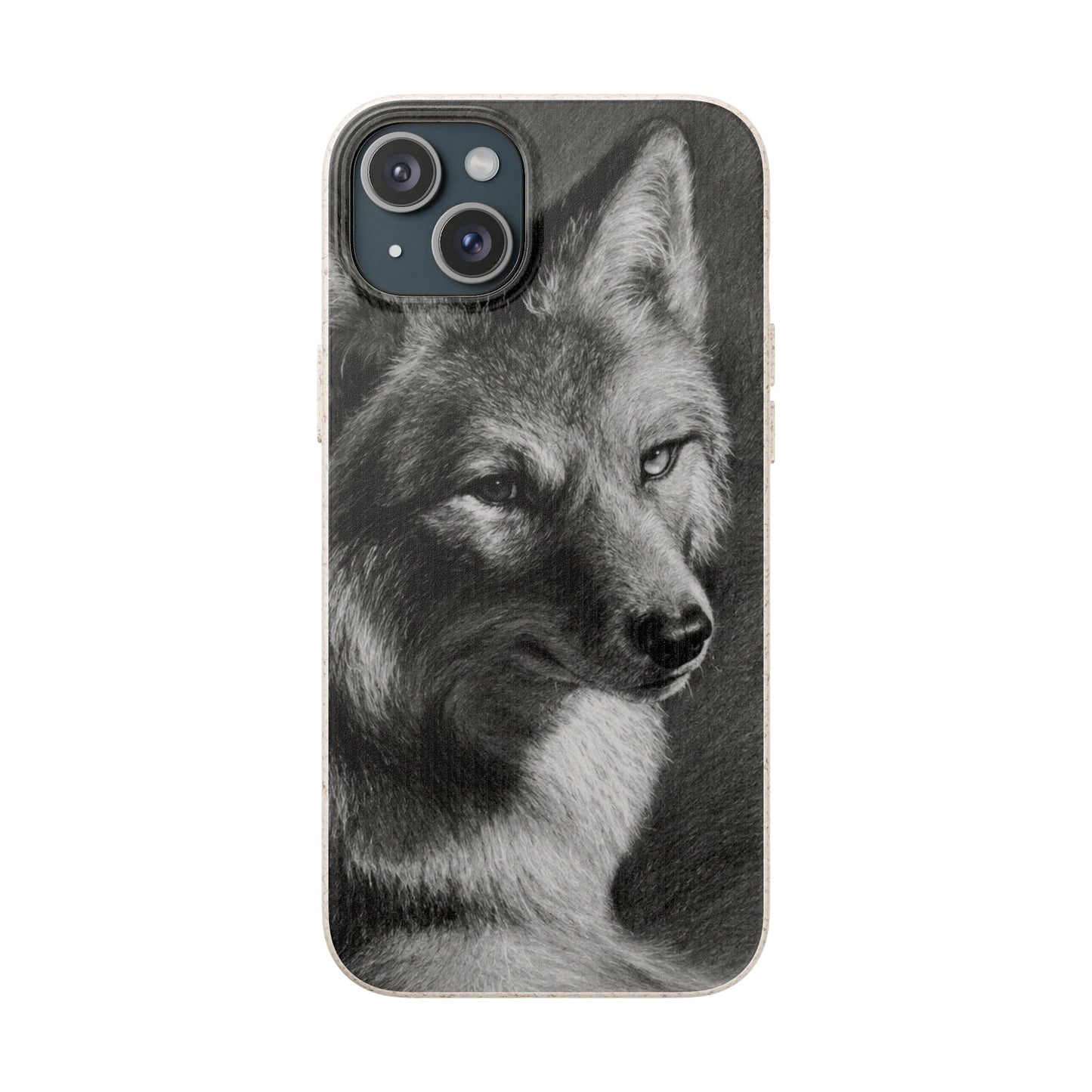 Wolf Portrait Biodegradable Phone Case — Eco-Friendly iPhone Cover