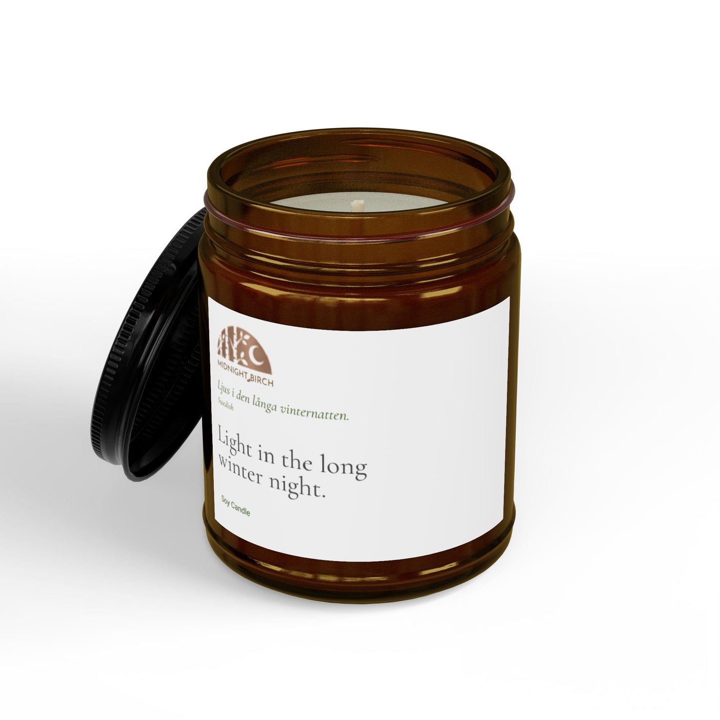 VINTERRO Soy Candle — “Light in the Long Winter Night” Amber Jar (4oz & 9oz)