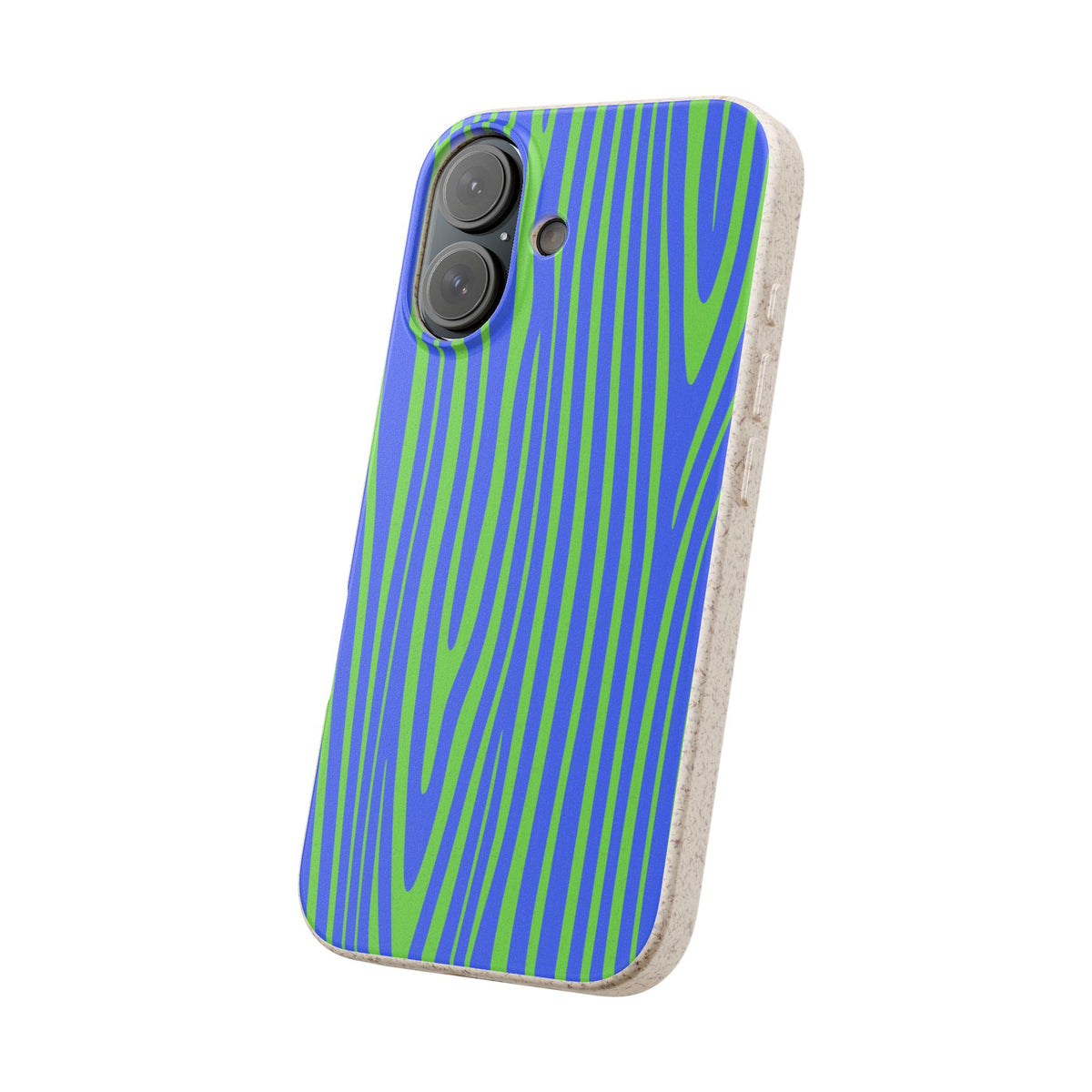 Eco Woodgrain Phone Case — Biodegradable Blue & Green Pattern