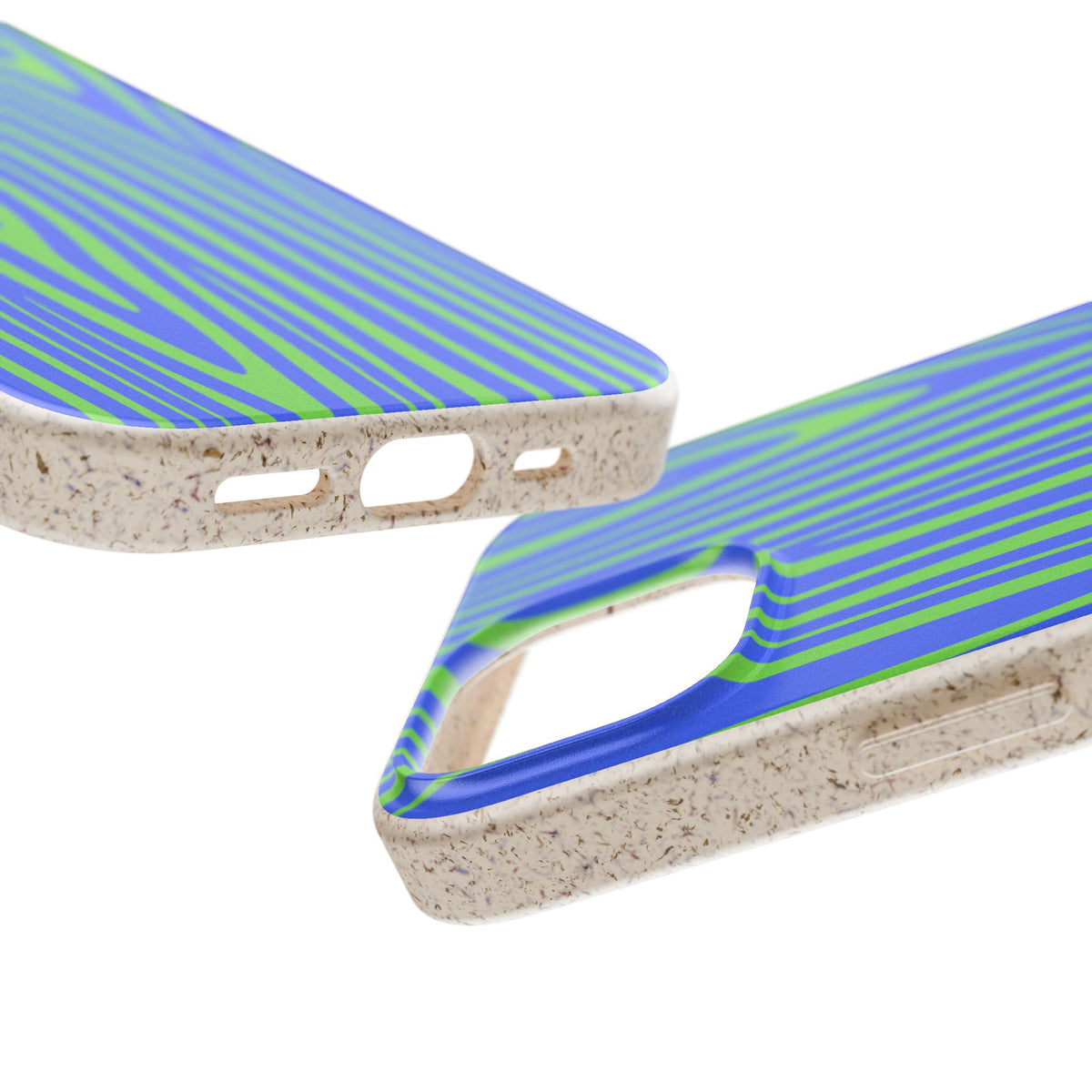 Eco Woodgrain Phone Case — Biodegradable Blue & Green Pattern