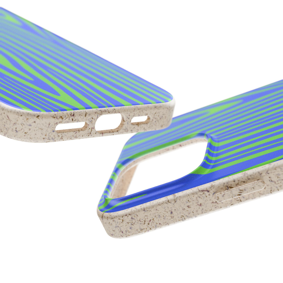 Eco Woodgrain Phone Case — Biodegradable Blue & Green Pattern