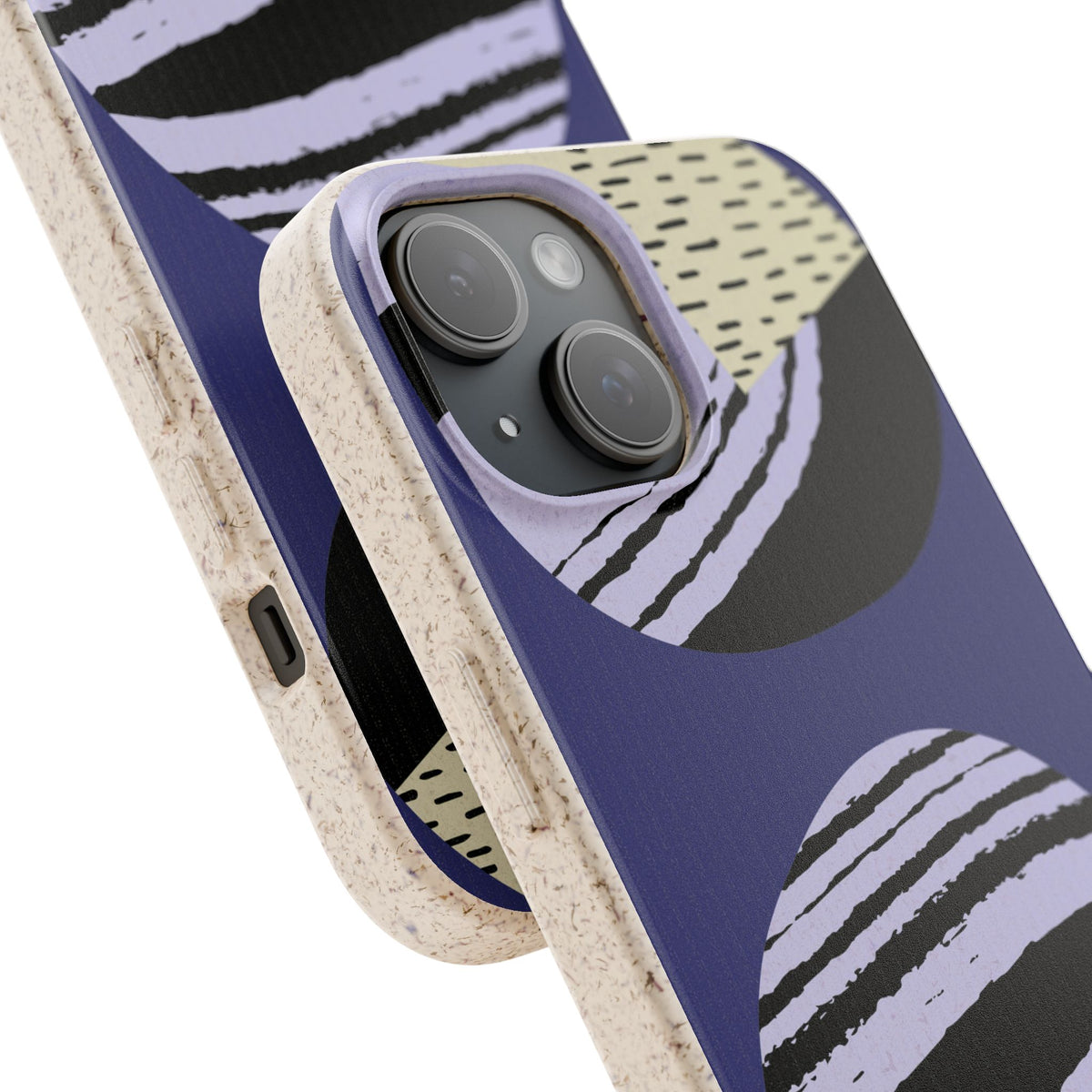Biodegradable Phone Case — Abstract Striped Circles Eco Cover