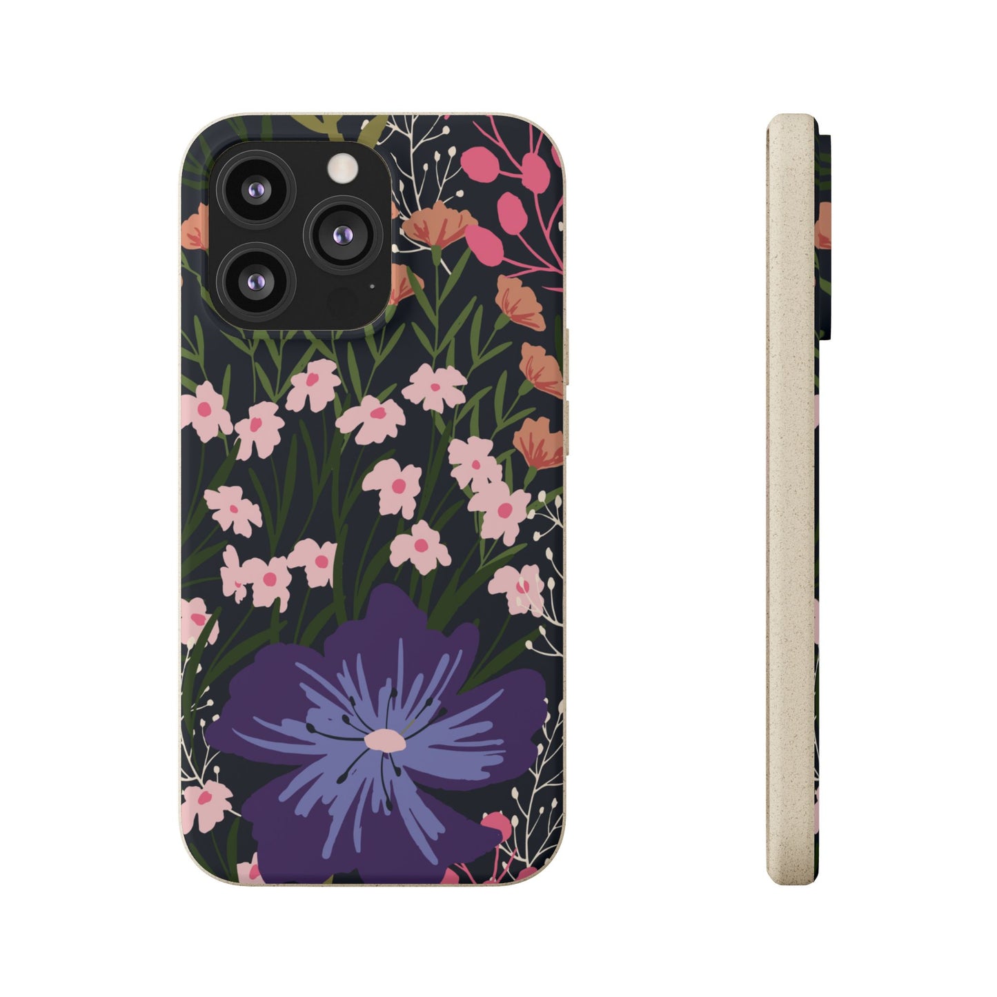 Floral Biodegradable Phone Case — Purple Wildflower Eco Phone Cover