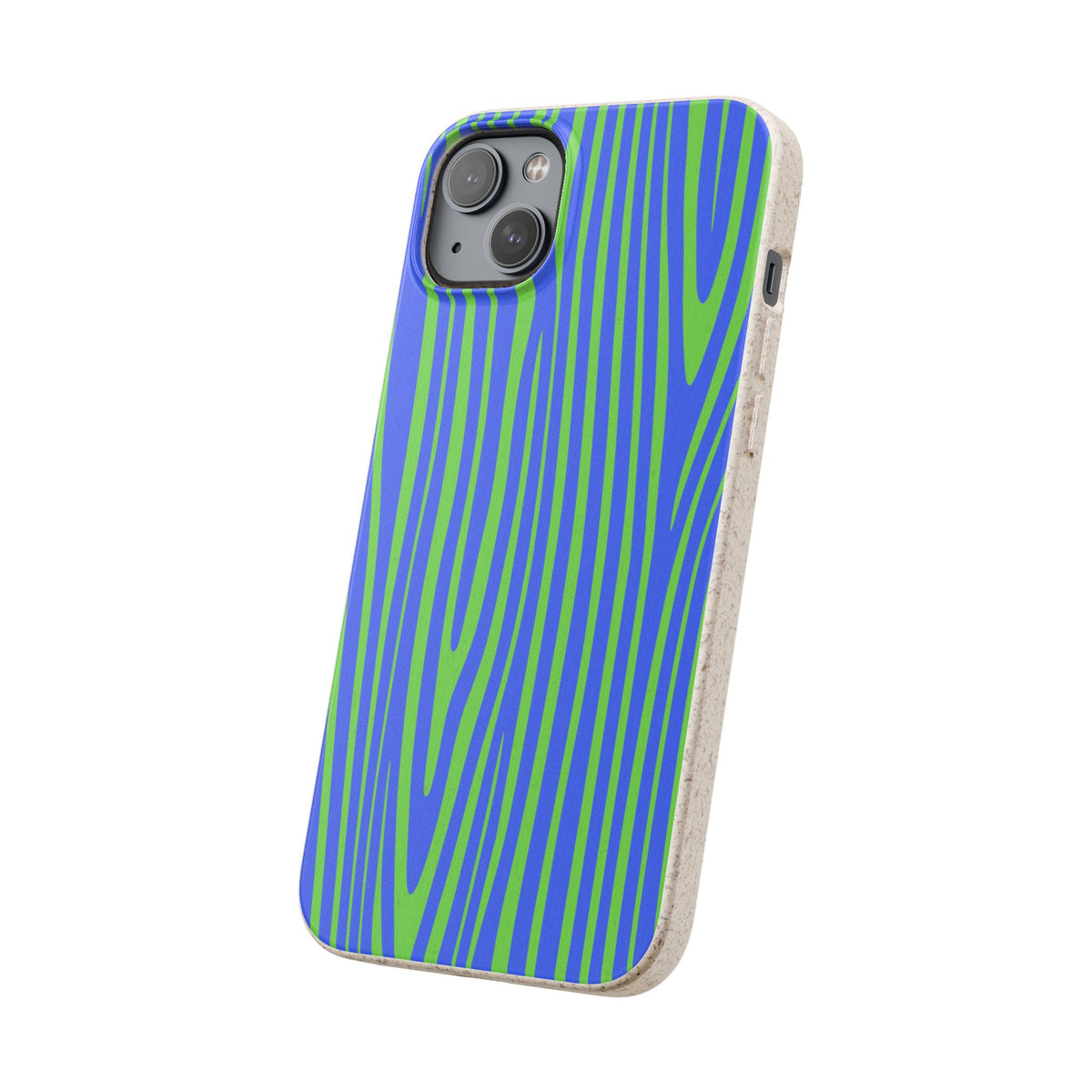 Eco Woodgrain Phone Case — Biodegradable Blue & Green Pattern