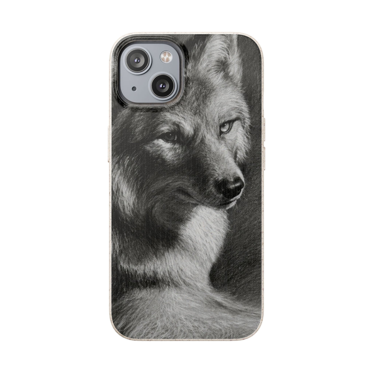Wolf Portrait Biodegradable Phone Case — Eco-Friendly iPhone Cover